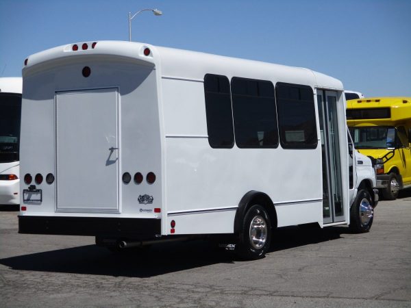 Rear Passenger Side View of 2018 GOSHEN PACER II SHUTTLE BUS