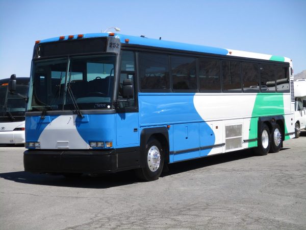 Front Drivers View of 2004 MCI D4000 ADA Highway Coach