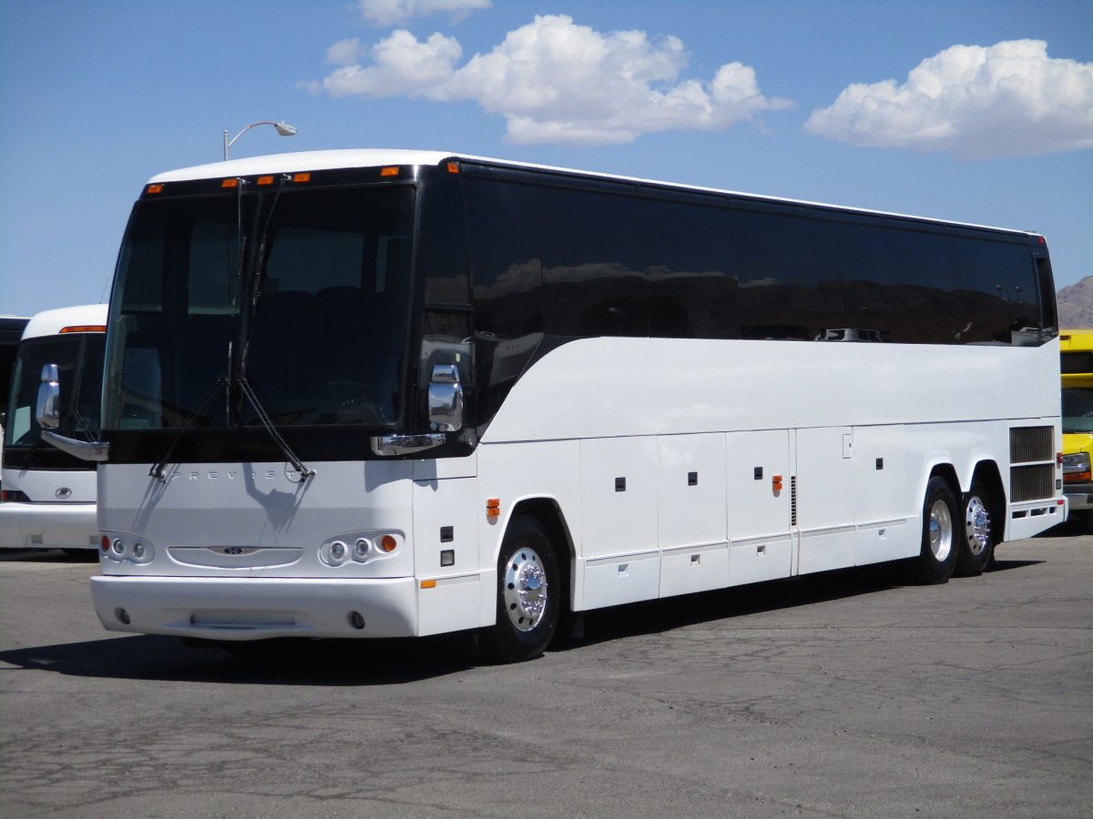 Front Drivers View of 2008 Prevost H3-45 Highway Coach