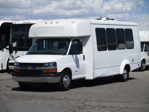 Front Drivers View of 2012 Elkhart Coach ECII Shuttle Bus