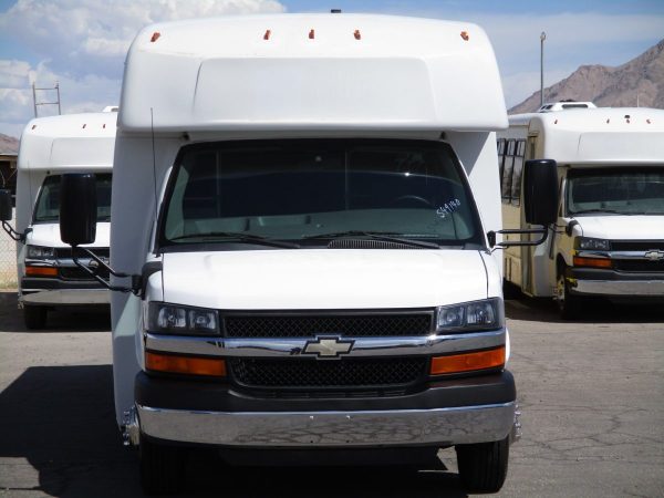 Front View of 2012 Elkhart Coach ECII Shuttle Bus