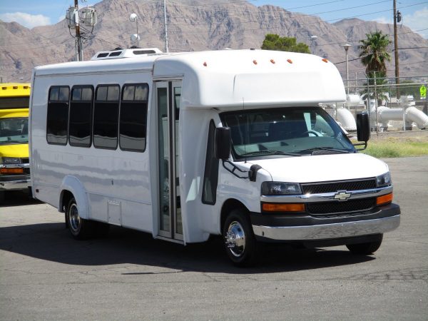 Front Passenger View of 2012 Elkhart Coach ECII Shuttle Bus