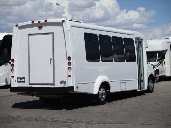 Rear Passenger Side View of 2012 Elkhart Coach ECII Shuttle Bus